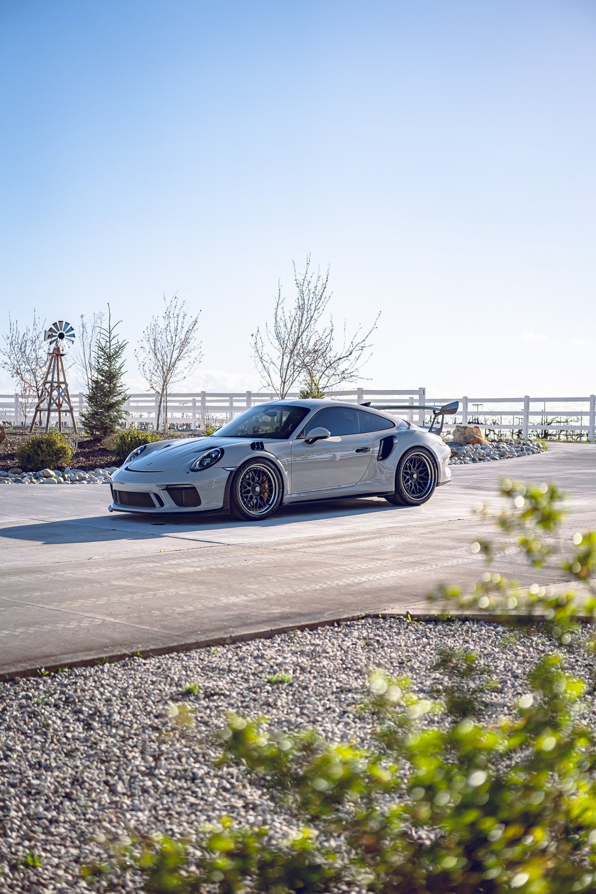 light gray porsche 911