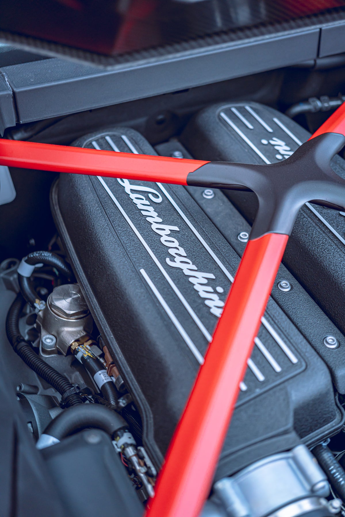 engine detailing of ferrari