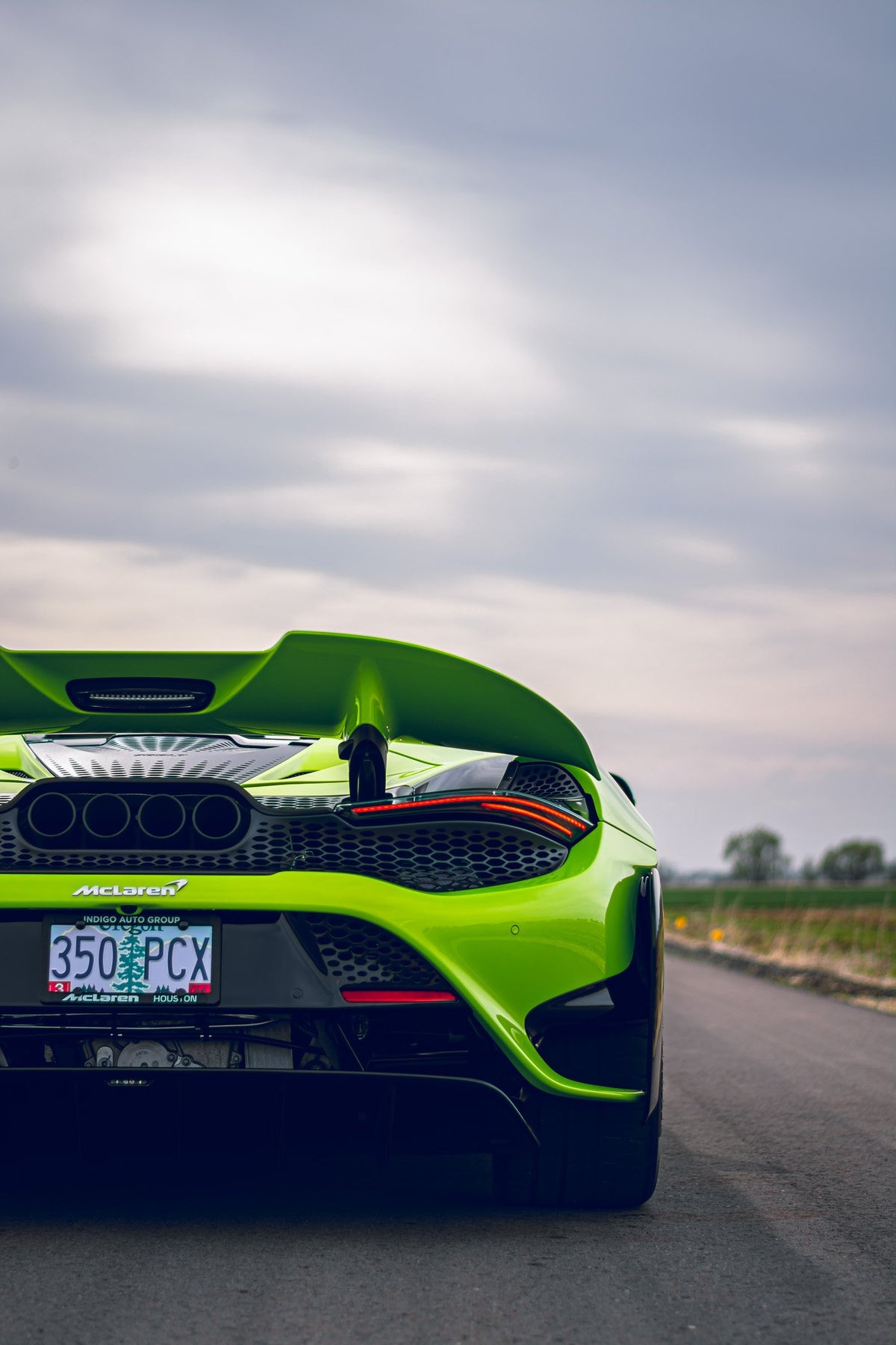 back image of a green mclaren